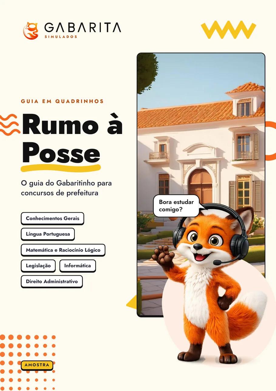 Capa do guia em quadrinhos Rumo à Posse, com o Gabaritinho acenando